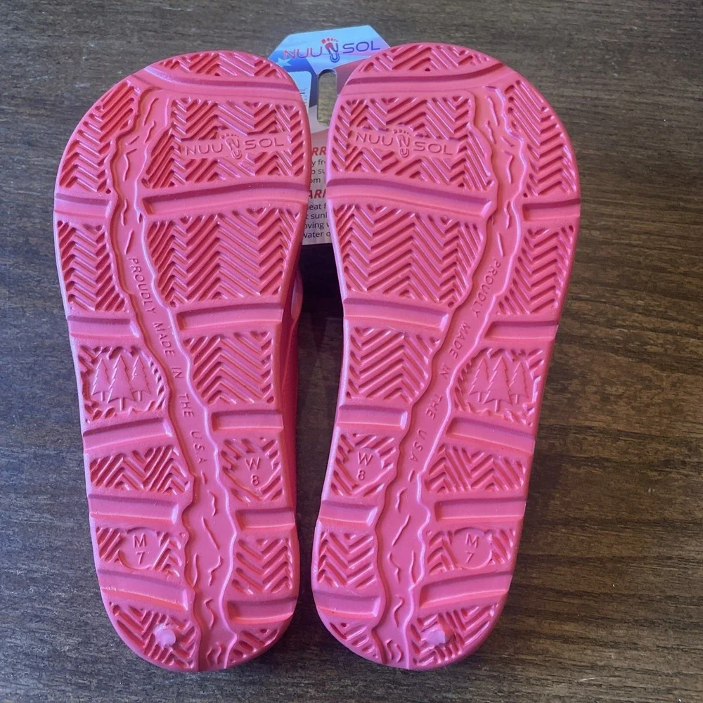 NuuSol Cascade Coral Sunrise W 8 M 7 Flip Flops New Made In The USA